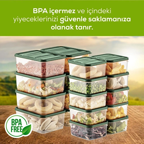 Vienev 18'li Buzdolabı Düzenleyici Organizer Mikrodalgaya Uygun Difriz Saklama Kabı Yeşil