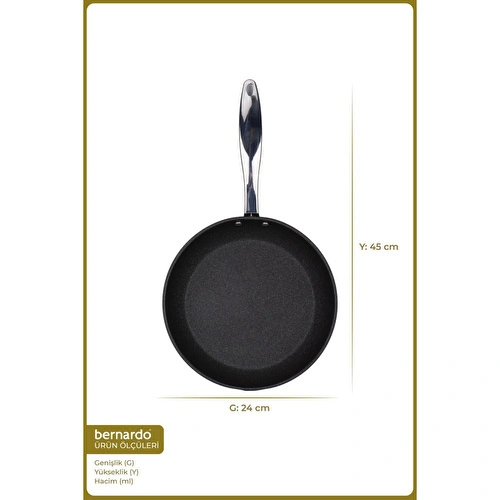 Bernardo Prime Stone Tava Siyah 24cm