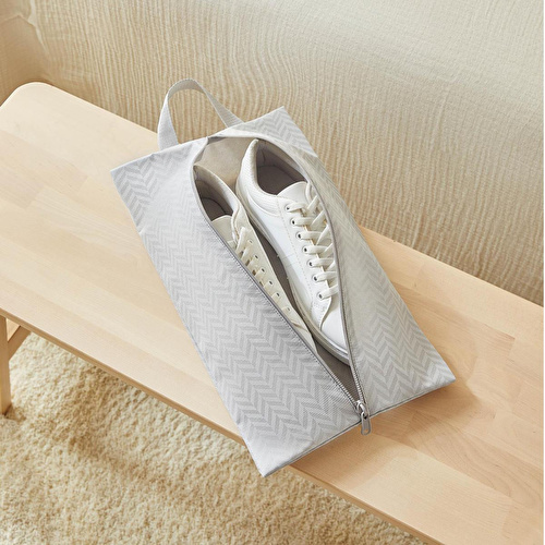Ocean Home Textile 4'lü Gri Balıksırtı Ayakkabı Düzenleyici Taşıma Çantası Seti 22 X 40 X 9 Cm