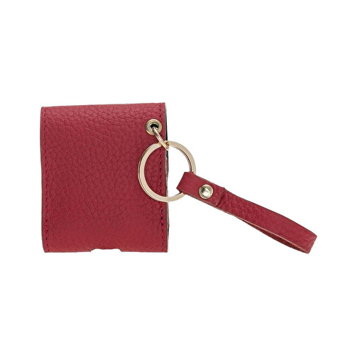 Bloominbag Aurel Crimson Rouge Charm Hakiki Deri Airpods Kılıfı – Airpods 1 & 2 Uyumlu