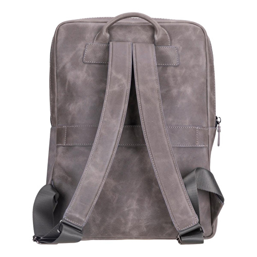 Bloominbag Atelier Ash Gray Hakiki Deri Laptop Sırt Çantası – 16” Uyumlu