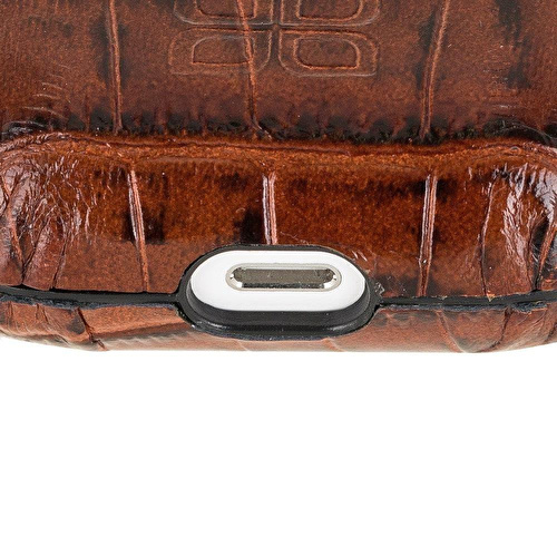 Bloominbag Aurel Hook Crocodile Brown Hakiki Deri Airpods Pro Kılıfı – Airpods Pro 1 & 2 Uyumlu