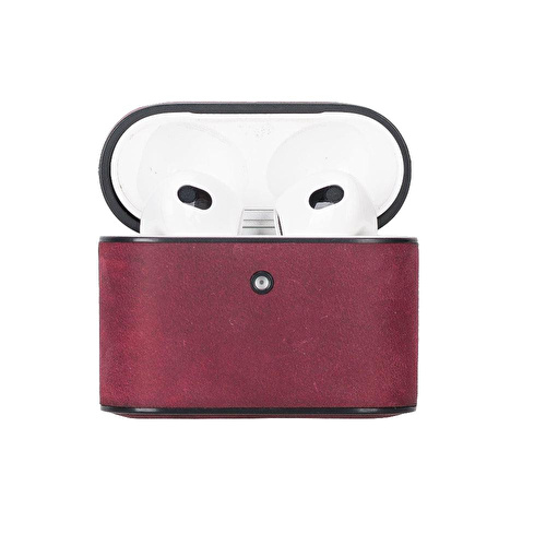 Bloominbag Aurel Clip Fuchsia Bloom Hakiki Deri Airpods 3 Kılıfı – Airpods 3 Uyumlu Charm Case
