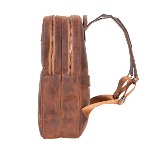 Bloominbag Atelier Heritage Saddle Hakiki Deri Laptop Sırt Çantası – 16” Uyumlu