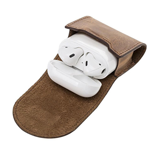 Bloominbag Aurel Heritage Saddle Charm Hakiki Deri Airpods Kılıfı – Airpods 1 & 2 Uyumlu