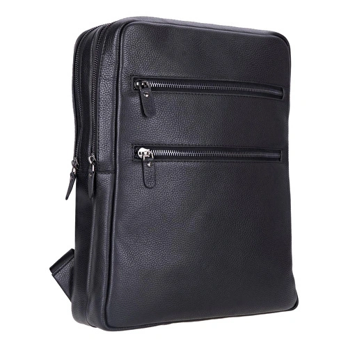 Bloominbag Atelier Onyx Black Hakiki Deri Laptop Sırt Çantası – 16” Uyumlu