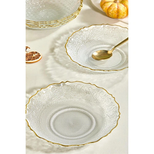 Lora Bianca Goblen Şeffaf 6 Parça 21 Cm Yemek Tabağı Seti