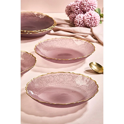Lora Bianca Goblen Mürdüm 6 Parça 21 Cm Yemek Tabağı Seti