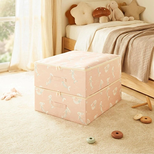 Ocean Home Textile 2'li Çocuk Odası Deniz Kızı Destekli Kutu Hurç Set 31 X 38 X 12 Cm