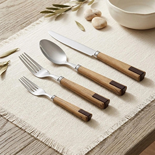 Lucky Art Lignum 16 Parça Paslanmaz Çelik Çatal Kaşık Bıçak Seti Lucky Art Lignum 16 Parça Paslanmaz Çelik Çatal Kaşık Bıçak Seti