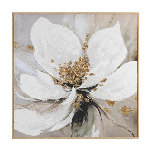 Mudo Home Golden Bloom Çerçeveli̇ Yağliboya Tablo 120x120cm