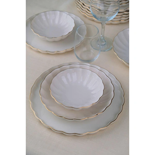 Bernardo Lyon 24 Parça Porselen Yemek Takımı Altın