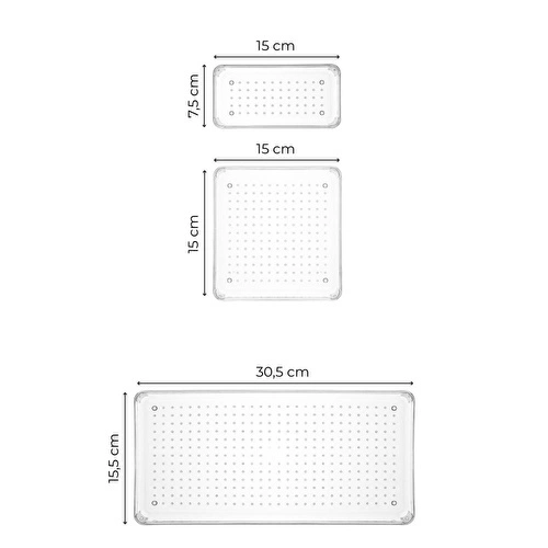 Vienev 4'lü Şeffaf Çekmece Içi Düzenleyici Organizer 1x(b.dkdrtgn, B.kare) 2x(k.dkdrtgn) Vienev 4'lü Şeffaf Çekmece Içi Düzenleyici Organizer 1x(b.dkdrtgn, B.kare) 2x(k.dkdrtgn)