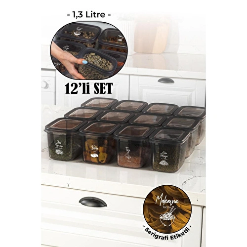 Vienev Beyaz Serigrafi Etiketli 12li Set Peggy Şeffaf Kapaklı Uzun Dikdörtgen Saklama Kabı 1,3 Litre Vienev Beyaz Serigrafi Etiketli 12li Set Peggy Şeffaf Kapaklı Uzun Dikdörtgen Saklama Kabı 1,3 Litre