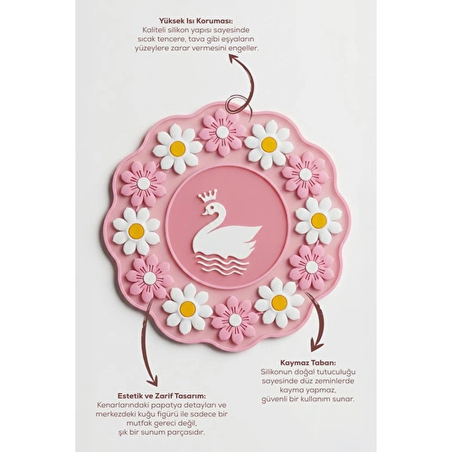Vienev Papatya Silikon Tencere Altlığı Pembe 19 Cm | Isıya Dayanıklı Nihale, Mutfak Gereci Vienev Papatya Silikon Tencere Altlığı Pembe 19 Cm | Isıya Dayanıklı Nihale, Mutfak Gereci