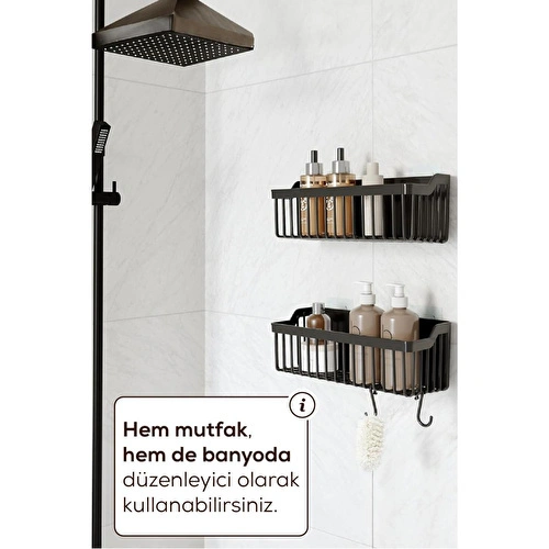 Vienev 2'li Yapışkanlı Banyo-mutfak Organizer Raf Vienev 2'li Yapışkanlı Banyo-mutfak Organizer Raf