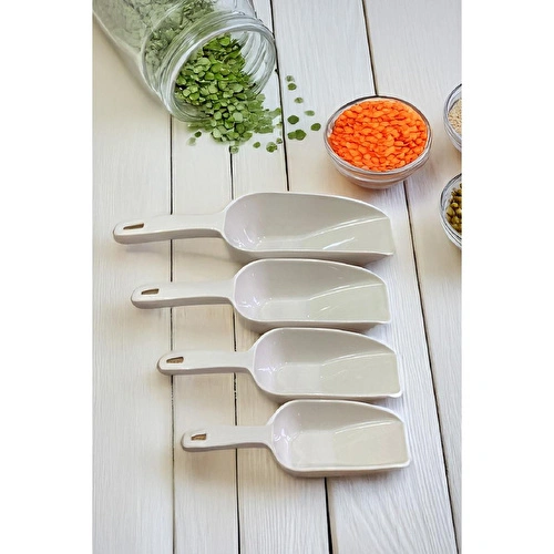 Vienev 8'li Set Plastik Erzak Kürek Seti Bej Vienev 8'li Set Plastik Erzak Kürek Seti Bej