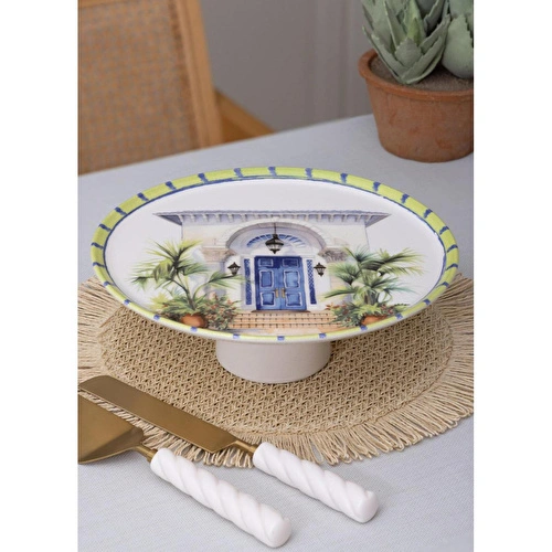 The Mia Palma Ayaklı Servis Tabağı 10x30 Cm