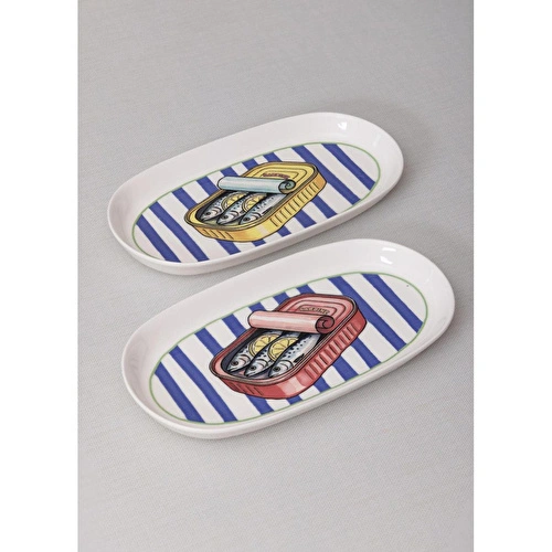 The Mia Palma Oval Servis Tabağı 2li 29 Cm