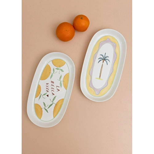The Mia Italian Summer Oval Servis Tabağı 2li 23 Cm