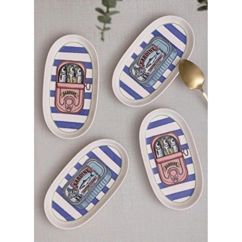 The Mia Palma Oval Servis Tabağı 4lü 17 Cm The Mia Palma Oval Servis Tabağı 4lü 17 Cm
