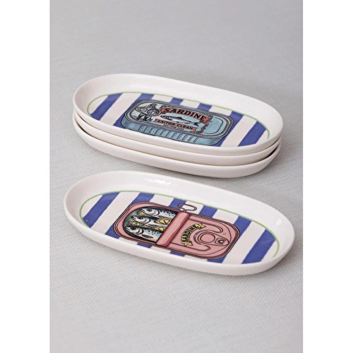 The Mia Palma Oval Servis Tabağı 4lü 17 Cm