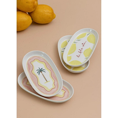 The Mia Italian Summer Oval Servis Tabağı 4lü 17 Cm The Mia Italian Summer Oval Servis Tabağı 4lü 17 Cm
