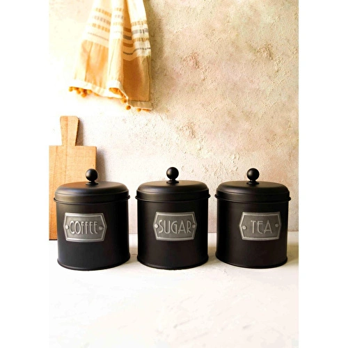 The Mia Çay Şeker Kahve Kavanozu Siyah 1,30 Lt Mgl0023