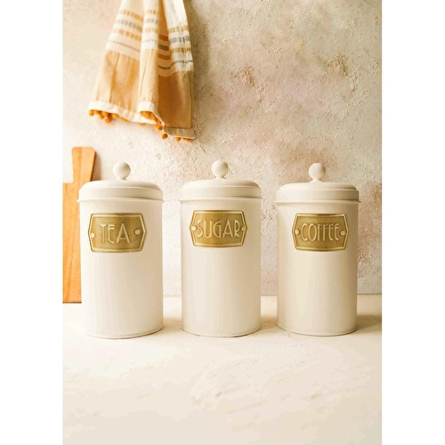 The Mia Çay Şeker Kahve Kavanozu Beyaz 1,20 Lt Mgl0016
