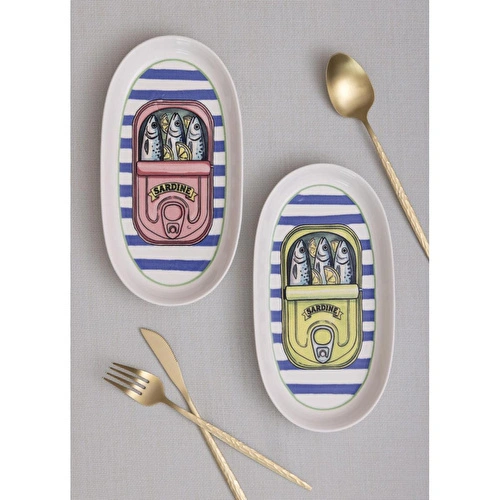 The Mia Palma Oval Servis Tabağı 2li 23 Cm