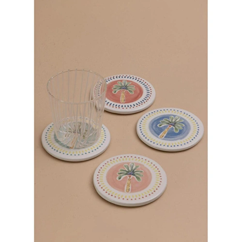 The Mia Italian Summer Bardak Altlığı 4lü Set- 10 Cm