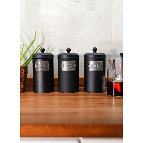 The Mia Çay Şeker Kahve Kavanozu Siyah 1,20 Lt Mgl0019