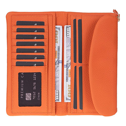Bloominbag Élia Pebble Orange Large Deri Kadın Cüzdan & Clutch