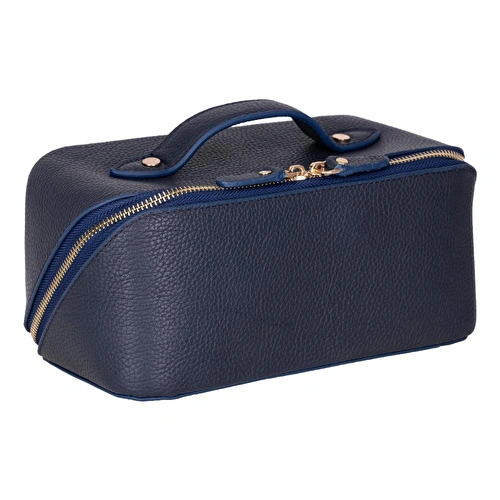 Bloominbag Ella Terra Navy Deri Seyahat Ve Makyaj Çantası