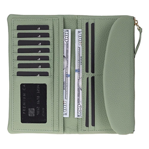 Bloominbag Élia Soft Matcha Large Deri Kadın Cüzdan & Clutch Bloominbag Élia Soft Matcha Large Deri Kadın Cüzdan & Clutch