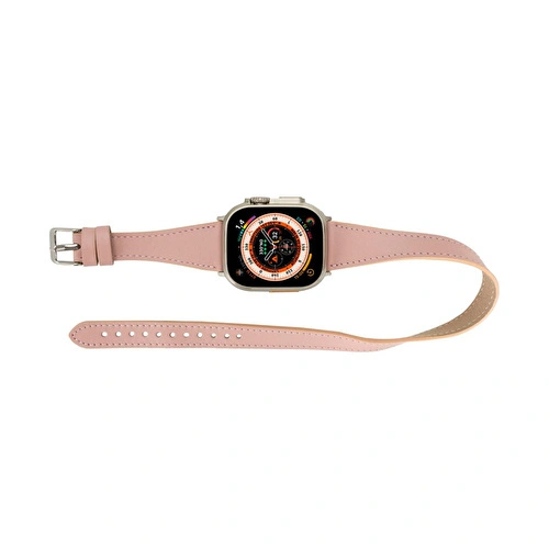 Bloominbag Alpine Slim Double Tour Blush Pink Hakiki Deri Apple Watch Kordonu - 44/45/46/49mm Bloominbag Alpine Slim Double Tour Blush Pink Hakiki Deri Apple Watch Kordonu - 44/45/46/49mm