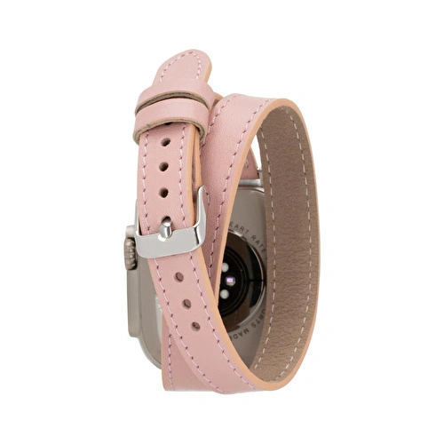Bloominbag Alpine Slim Double Tour Blush Pink Hakiki Deri Apple Watch Kordonu - 44/45/46/49mm Bloominbag Alpine Slim Double Tour Blush Pink Hakiki Deri Apple Watch Kordonu - 44/45/46/49mm