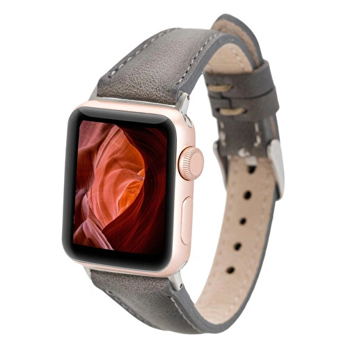 Bloominbag Bloomband Signature Stone Gray Leather Apple Watch Band - 44/45/46/49mm