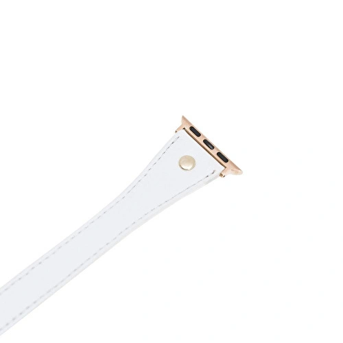 Bloominbag Alpine Double Tour Ivory White Hakiki Deri Apple Watch Kordonu - 44/45/46/49mm Bloominbag Alpine Double Tour Ivory White Hakiki Deri Apple Watch Kordonu - 44/45/46/49mm