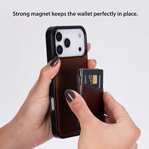 Bloominbag Linea Fit Cc Deep Espresso Leather Magsafe Card Holder