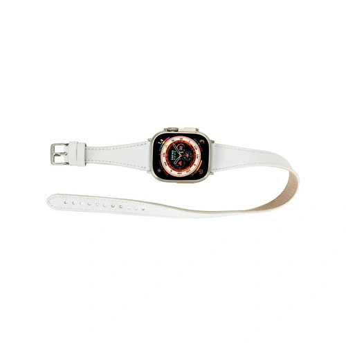 Bloominbag Alpine Slim Double Tour Ivory White Hakiki Deri Apple Watch Kordonu - 44/45/46/49mm Bloominbag Alpine Slim Double Tour Ivory White Hakiki Deri Apple Watch Kordonu - 44/45/46/49mm