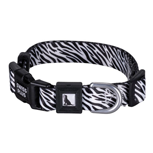 Bloominbag Swissplus Urban Paws Zebra Noir Recycled Köpek Tasması - 10 Mm
