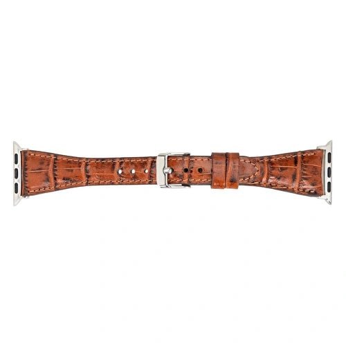Bloominbag Bloomband Signature Croc Brown Leather Apple Watch Band - 44/45/46/49mm