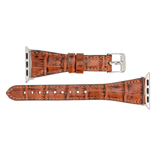 Bloominbag Bloomband Signature Croc Brown Leather Apple Watch Band - 44/45/46/49mm