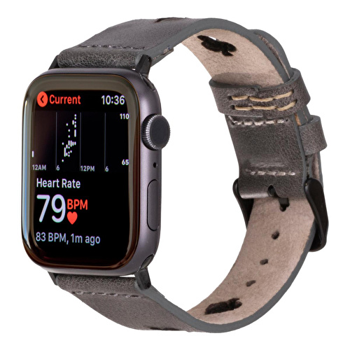 Bloominbag Valais Stone Ash Leather Apple Watch Kordon-44/45/46/49mm