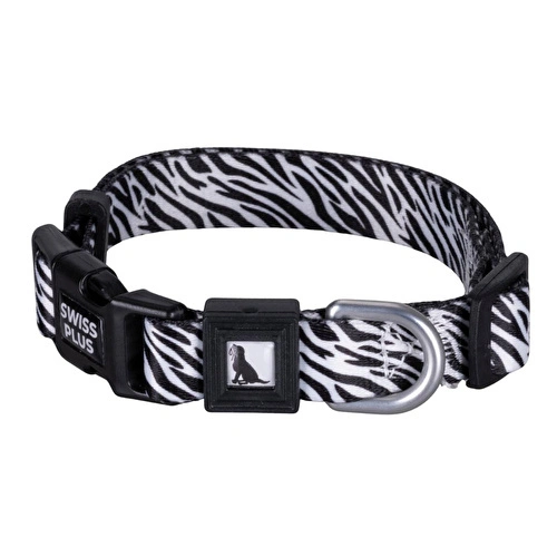 Bloominbag Swissplus Urban Paws Zebra Noir Recycled Köpek Tasması - 15 Mm