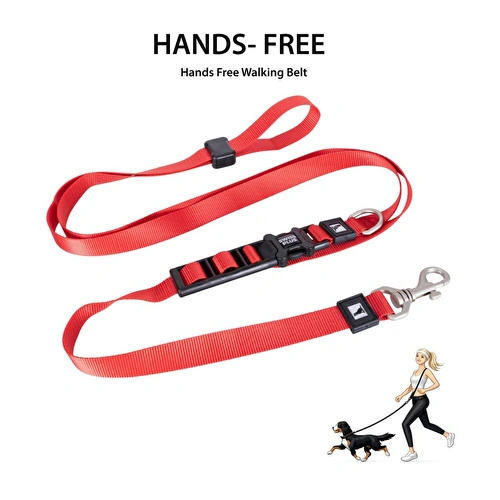 Bloominbag Swissplus Urban Paws Crimson Red Hands-free Ayarlanabilir Köpek Kordonu – 20mm