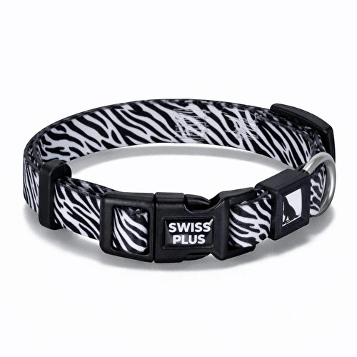 Bloominbag Swissplus Urban Paws Zebra Noir Recycled Köpek Tasması - 20 Mm