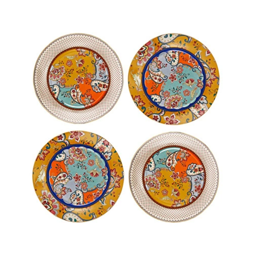 Lucky Art Paisley Bone 4’lü Yuvarlak Tabak Seti 20 Cm