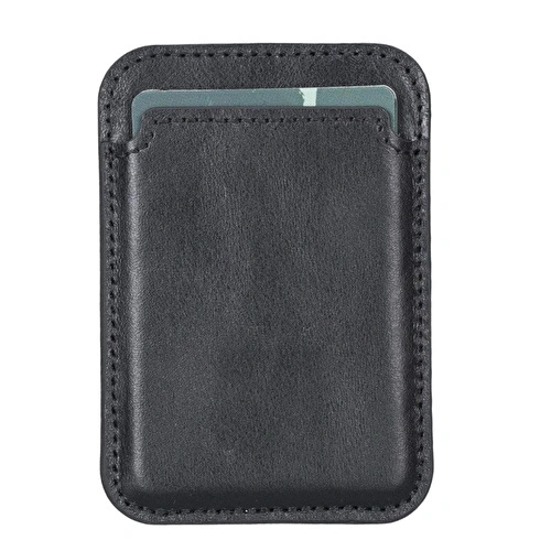 Bloominbag Snapé Noir Black Mıknatıslı Deri Telefon Kartlık